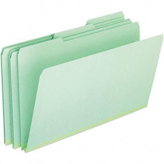 Pendaflex - 9-1/2 x 14-5/8", Legal, Green, File Folders with Top Tab - 25 Point Stock, Assorted Tab Cut Location - Americas Industrial Supply