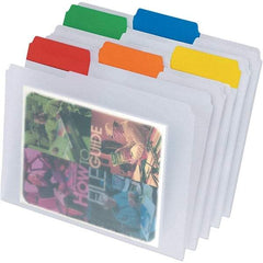 Pendaflex - 9-1/2 x 11-3/4", Letter Size, Clear, File Folders with Top Tab - Assorted Tab Cut Location - Americas Industrial Supply