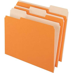 Pendaflex - 11-5/8 x 9-3/16", Letter Size, Orange, File Folders with Top Tab - 11 Point Stock, Assorted Tab Cut Location - Americas Industrial Supply