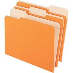 Pendaflex - 9-1/2 x 11-5/8", Letter Size, Orange/Light Orange, File Folders with Top Tab - 11 Point Stock, Assorted Tab Cut Location - Americas Industrial Supply