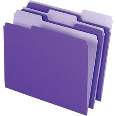Pendaflex - 11-5/8 x 9-3/16", Letter Size, Violet, File Folders with Top Tab - 11 Point Stock, Assorted Tab Cut Location - Americas Industrial Supply