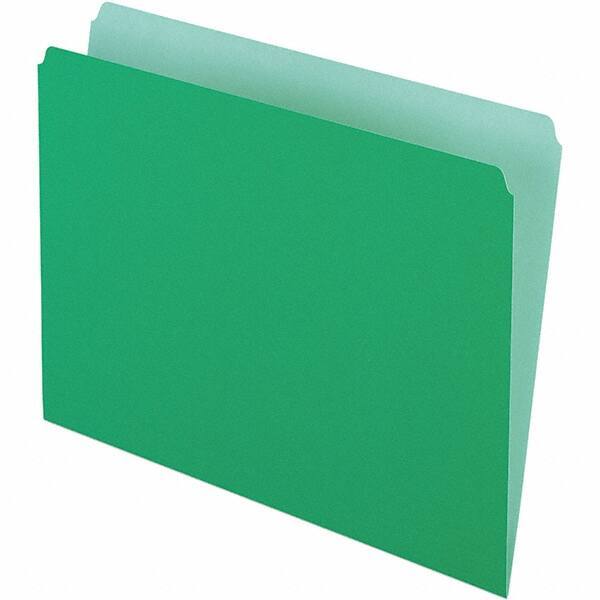 Pendaflex - 9-1/2 x 11-5/8", Letter Size, Green/Light Green, File Folders with Top Tab - 11 Point Stock, Straight Tab Cut Location - Americas Industrial Supply