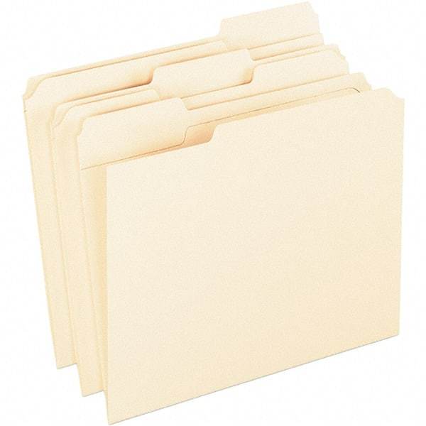 Pendaflex - 10 x 12-1/2", Letter Size, Manila, File Folders with Top Tab - 11 Point Stock, 1/3 Tab Cut Location - Americas Industrial Supply