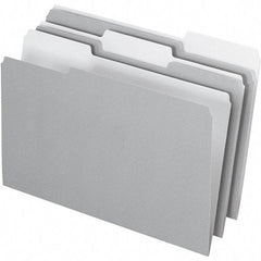 Pendaflex - 14-5/8 x 9-3/16", Legal, Gray, File Folders with Top Tab - 11 Point Stock, Assorted Tab Cut Location - Americas Industrial Supply