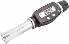 Starrett - 3/4" to 1", IP67, Carbide Face Electronic Inside Micrometer - 0.00005" Resolution, 0.00015" Accuracy, 2-5/8" Gage Depth - Americas Industrial Supply