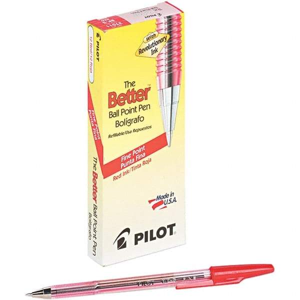 Pilot - Conical Ball Point Pen - Red - Americas Industrial Supply