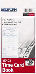 REDIFORM - 29/32" High x 4-13/64" Wide Bi-Weekly Time Cards - Use with Manual Time Record - Americas Industrial Supply