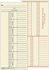 TOPS - 6-13/32" High x 9-1/2" Wide Weekly Time Cards - Use with Cincinnati K14-15 - Americas Industrial Supply