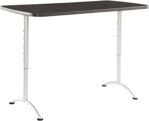 ICEBERG - 60" Long x 30" Wide x 42" High Stationary Rectangular Conference Table - 1-1/8" Thick, Graphite (Color), Melamine/Laminate/Steel - Americas Industrial Supply