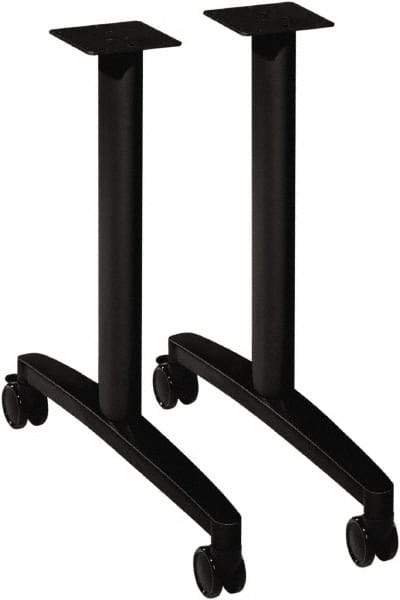 Hon - 23-1/2" Long x 39-1/4" Wide x 28-3/8" High Stationary Leg Base Table - Black, Aluminum - Americas Industrial Supply