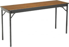 Barricks - 18" Long x 60" Wide x 30" High, Folding Table - Walnut & Black - Americas Industrial Supply