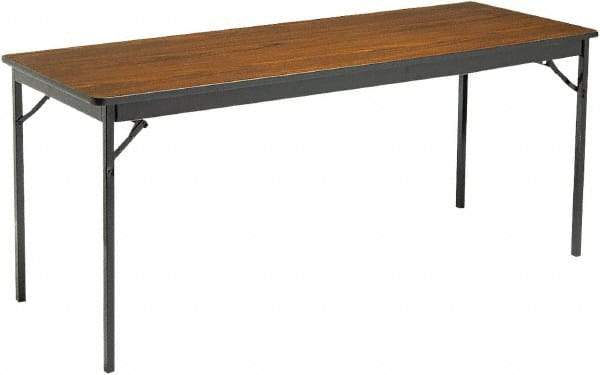 Barricks - 24" Long x 72" Wide x 30" High, Folding Table - Walnut & Black - Americas Industrial Supply