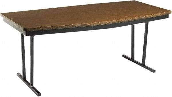 Barricks - 36" Long x 72" Wide x 30" High, Folding Table - Walnut & Black - Americas Industrial Supply