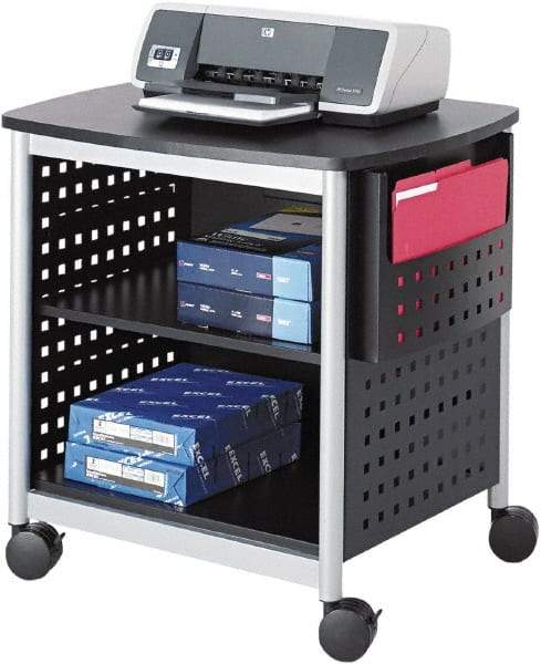 Safco - Black & Silver Case/Stand - Use with Printer, Office Machines - Americas Industrial Supply