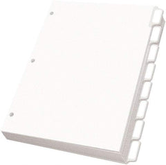 OXFORD - 11 x 8 1/2" 5 Tabs, 3-Hole Punched, Self-Stick Tab - White - Americas Industrial Supply