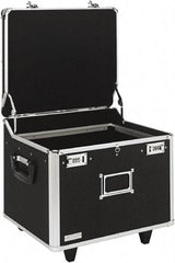 Vaultz - 1 Compartment, 15-1/4" Wide x 11-1/2" High x 12-1/4" Deep, Portable Storage Box - Aluminum, Chrome & PVC, Black - Americas Industrial Supply