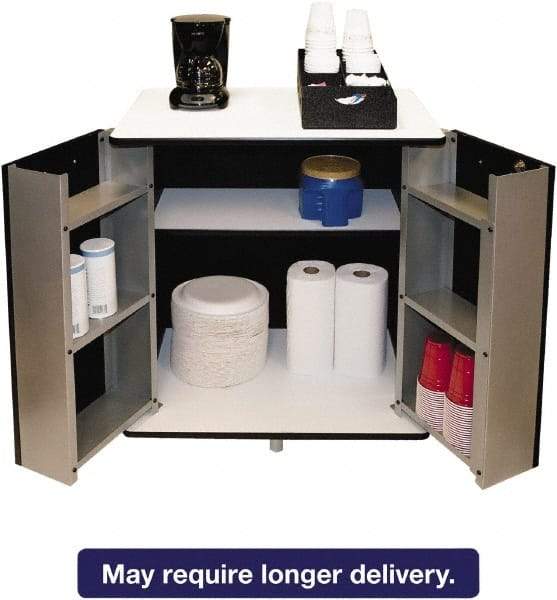 Vertiflex Products - Black & White Refreshment Stand - Use with Microwave, Coffee Maker - Americas Industrial Supply