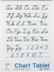 Pacon - Chart Tablets with Cursive Cover, Ruled, 24 x 32, White, 25 Sheets, Easel Pads - Use with Whiteboards, Chalkboards, Walls, Easel St&s - Americas Industrial Supply