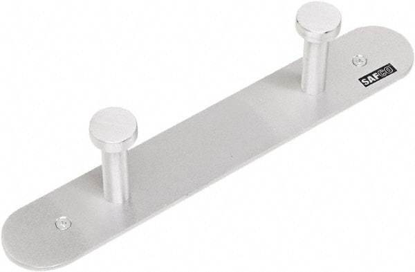 Safco - 2 Hooks, 12" Long x 2-3/4" Deep, Metal Wall/Door Hat/Coat Hook - 2" High - Americas Industrial Supply