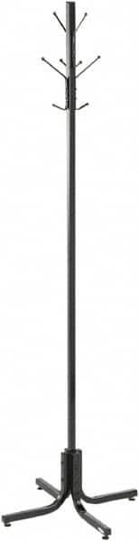 Safco - 4 Hooks, 21" Long x 21" Deep, Metal Floor Costumer - 70" High - Americas Industrial Supply