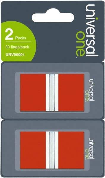 Universal One - Self-Stick Page Flags Style: Flag Color: Red - Americas Industrial Supply