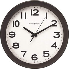 Howard Miller - White Face, Dial Wall Clock - Analog Display, Black Case, Runs on AA Battery - Americas Industrial Supply