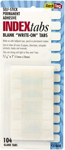 Redi-Tag - 1" 104 Tabs, Self-Adhesive, Self-Adhesive File Folder Tabs - White - Americas Industrial Supply