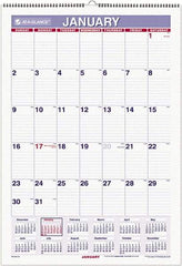 AT-A-GLANCE - 6 Sheet, 15-1/2 x 22-3/4", Ruled Blocks Wall Calendar - White - Americas Industrial Supply