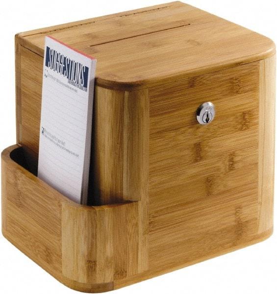 Safco - 10" Wide x 8" Deep x 14" High, Suggestion Box - Natural - Americas Industrial Supply