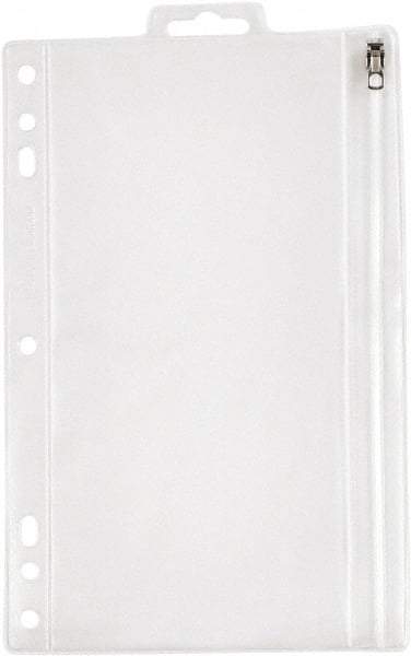 OXFORD - 6 x 9-1/2" 1 Tabs, 5-Hole Punched, Binder Pockets Divider - Clear, White Tabs, Clear/White Folder - Americas Industrial Supply