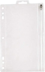 OXFORD - 6 x 9-1/2" 1 Tabs, 5-Hole Punched, Binder Pockets Divider - Clear, White Tabs, Clear/White Folder - Americas Industrial Supply