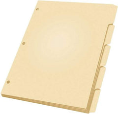 OXFORD - 11 x 8 1/2" 5 Tabs, 3-Hole Punched, Index Tab - Manila - Americas Industrial Supply