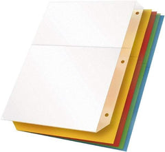 Cardinal - 11 x 8 1/2" 5 Tabs, 3-Hole Punched, Binder Pockets Divider - Multicolor Tabs, Blue, Clear, Green, Orange, Yellow Folder - Americas Industrial Supply