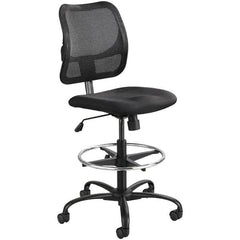 Safco - 23 to 33" High Extended Height Chair - 25" Wide x 25" Deep, 100% Polyester Seat, Black - Americas Industrial Supply