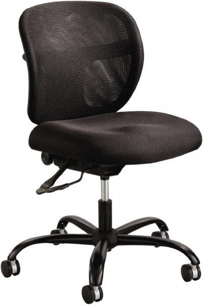 Safco - 18-1/2 to 22" High Task Chair - 26" Wide x 26" Deep, 100% Polyester Seat, Black - Americas Industrial Supply