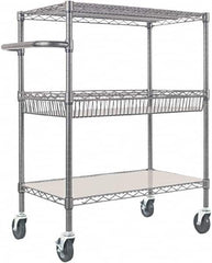 ALERA - 500 Lb Capacity, 34" Wide x 18" Long x 40" High Standard Utility Cart - 2 Shelf, Steel - Americas Industrial Supply