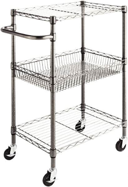 ALERA - 500 Lb Capacity, 28" Wide x 16" Long x 39" High Standard Utility Cart - 2 Shelf, Steel - Americas Industrial Supply