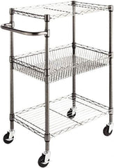 ALERA - 500 Lb Capacity, 28" Wide x 16" Long x 39" High Standard Utility Cart - 2 Shelf, Steel - Americas Industrial Supply