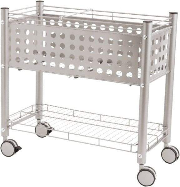 Vertiflex Products - 50 Lb Capacity, 28-1/4" Wide x 13-3/4" Long x 27-3/8" High File Cart - 1 Shelf, Steel - Americas Industrial Supply