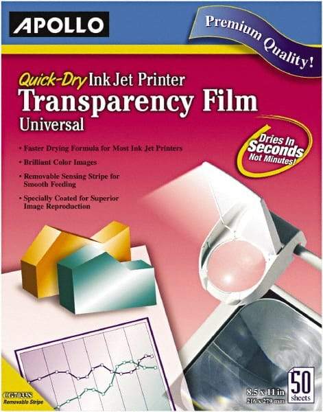 Apollo - Transparency Films & Sleeves Audio Visual Conference Accessory Type: Transparency Sleeves For Use With: Inkjet Printers; Copiers - Americas Industrial Supply