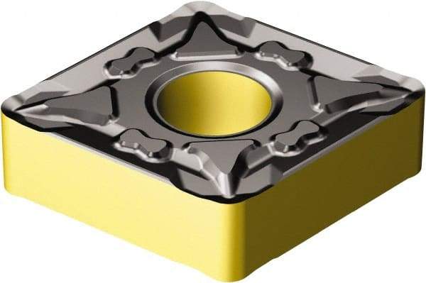 Sandvik Coromant - CNMG432 MF Grade 2220 Carbide Turning Insert - TiCN/AI2O3/TiN Finish, 80° Diamond, 1/2" Inscr Circle, 3/16" Thick, 1/32" Corner Radius - Americas Industrial Supply