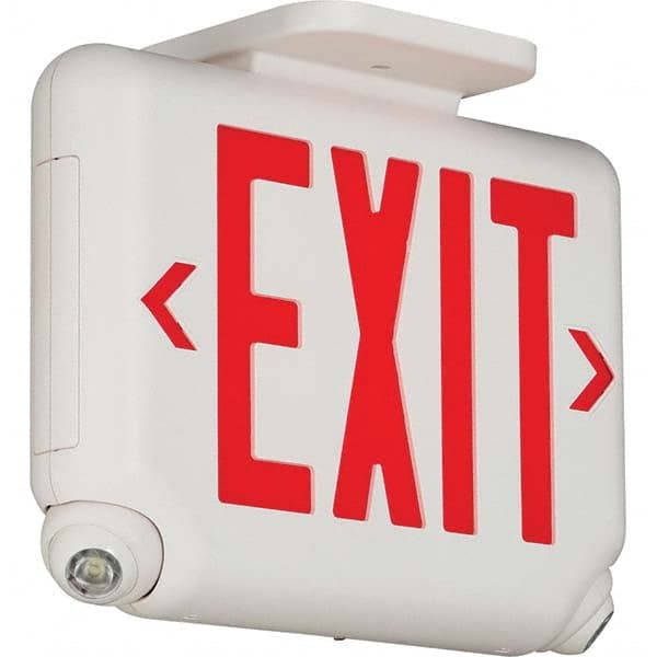 Hubbell Lighting - Combination Exit Signs Mounting Type: Wall Mount; Ceiling Mount Number of Faces: 1 - Americas Industrial Supply