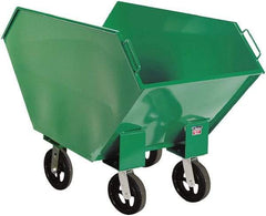Valley Craft - 2,000 Lb Load Capacity, 17.2 Cu Ft, Steel Hopper Truck - 36" Wide x 68" Long x 39" High, Green - Americas Industrial Supply