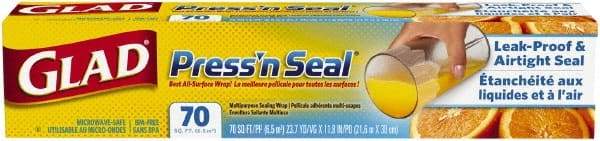 Clorox - Press'n Seal Plastic Wrap, 70 Sq Ft, 12 Rolls per Carton - Use with Food Protection - Americas Industrial Supply