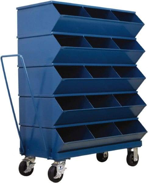 Stackbin - 5 Bin, Shelving Unit with Openings & Base - 37" Wide x 49-3/4" High - Americas Industrial Supply
