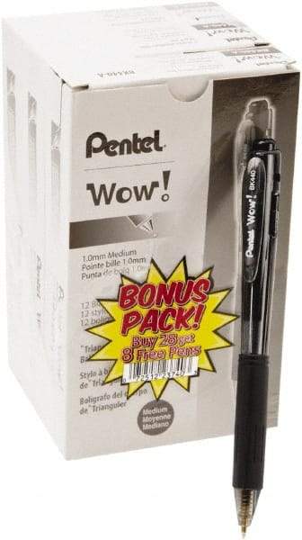 Pentel - Conical Ball Point Pen - Black - Americas Industrial Supply