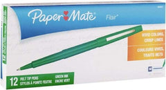 Paper Mate - Needle Porous Point Pen - Green - Americas Industrial Supply