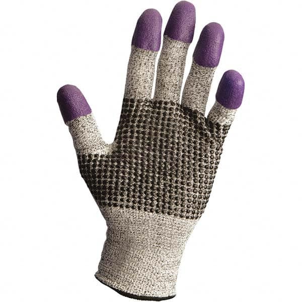 KleenGuard - Size S (7), ANSI Cut Lvl 3, Nitrile Coated HMPE Cut Resistant Gloves - 8.6" Long, Palm & Fingertips Coated, Knit Wrist, Gray/Black/Purple, Ambidextrous - Americas Industrial Supply