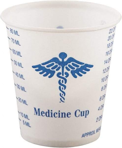 Solo - Paper Medical & Dental Graduated Cups, 3 oz - White & Blue - Americas Industrial Supply