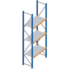 Interlake Mecalux - 1 Bay, 3 Shelf, 1,725 Lb per Level Capacity, Blue Bulk Storage Rack - 84" Wide x 96" High x 36" Deep - Americas Industrial Supply